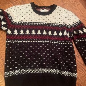 Topman Festive Black and White Crewneck Sweater